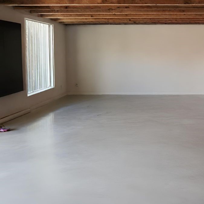 Freshly poured concrete flooring in a residential home in Cardiff