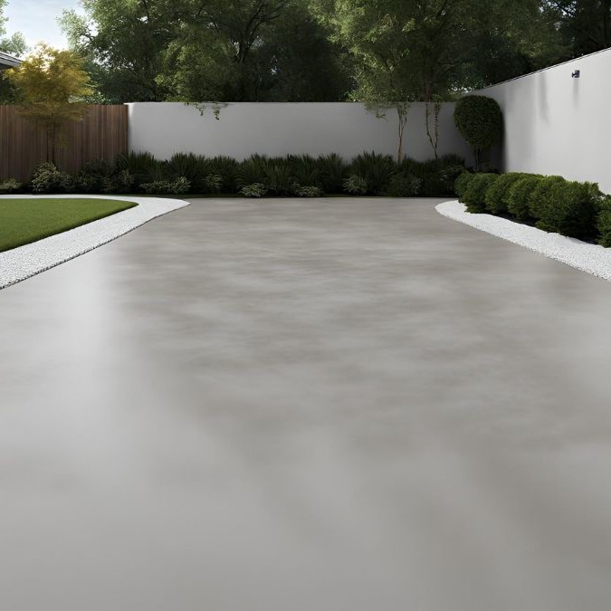 Freshly poured concrete pathway for a garden in Cardiff